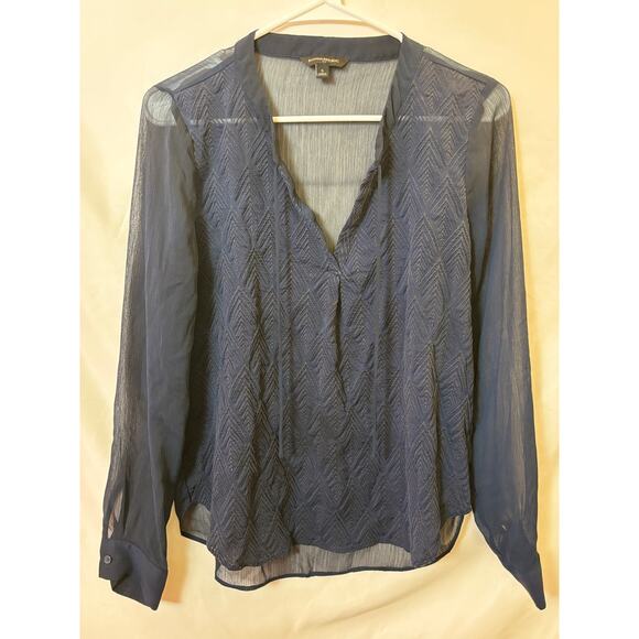 Women’s Banana Republic Sheer Navy Blouse Size S – $79 - Picture 2 of 4